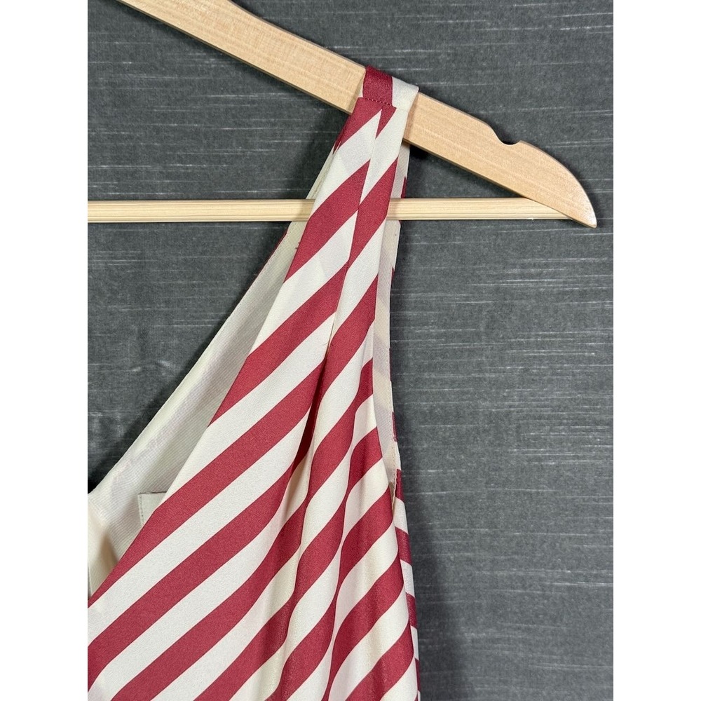 Ann Taylor Loft Women Red White Striped Sleeveless V-Neck Elastic Waist Dress XS - Picture 13 of 14